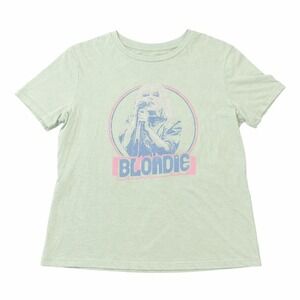 Blondie Debbie Harry Graphic Tee Mint Green Mens Large Band T-Shirt Music Retro